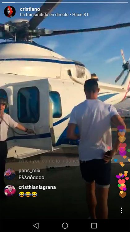 cristiano helicoptero