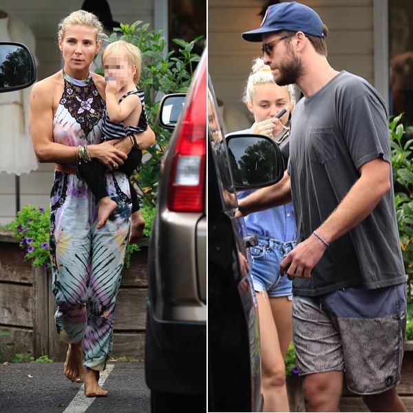 Durante sus vacaciones en Australia, Miley Cyrus y Liam Hemsworth se han dejado ver en compañía de Elsa Pataky
