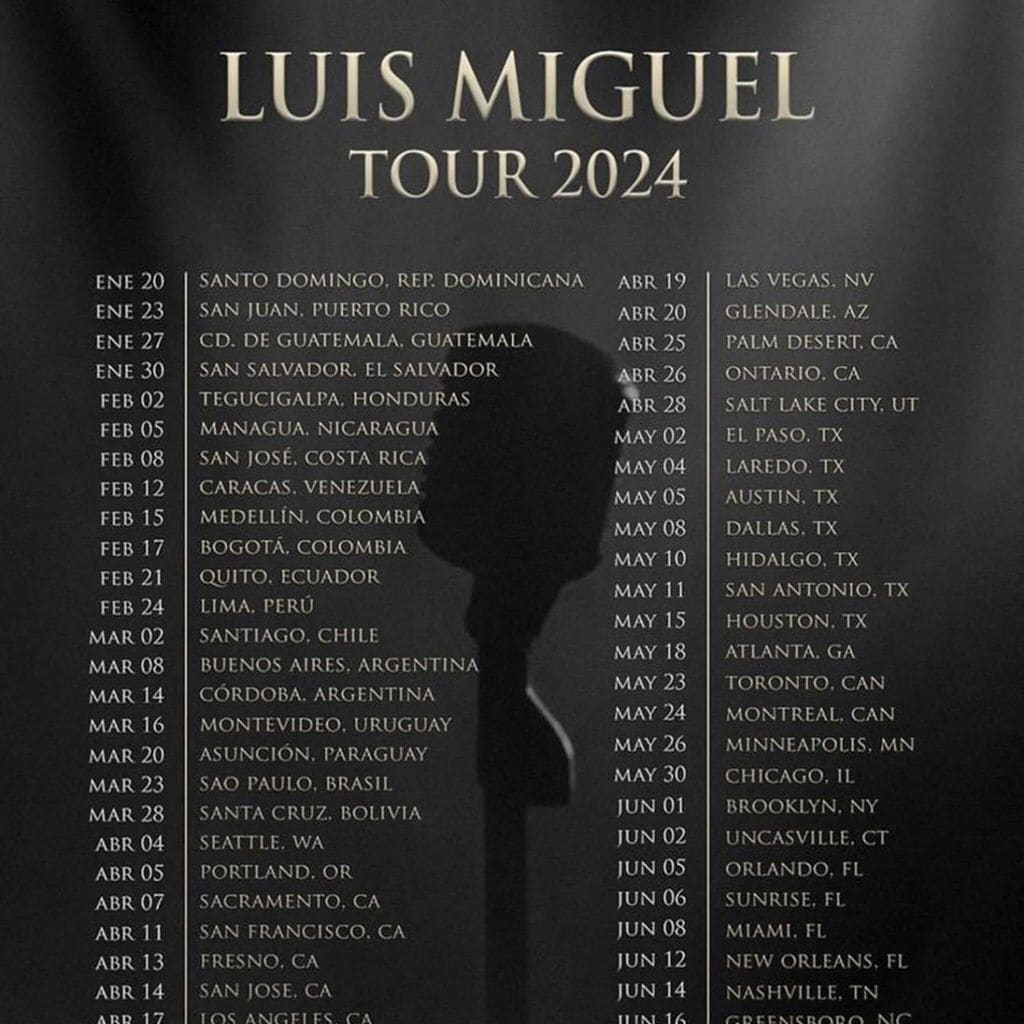 HOLA4125 CARTEL DE LA GIRA MUNDIAL DE LUIS MIGUEL