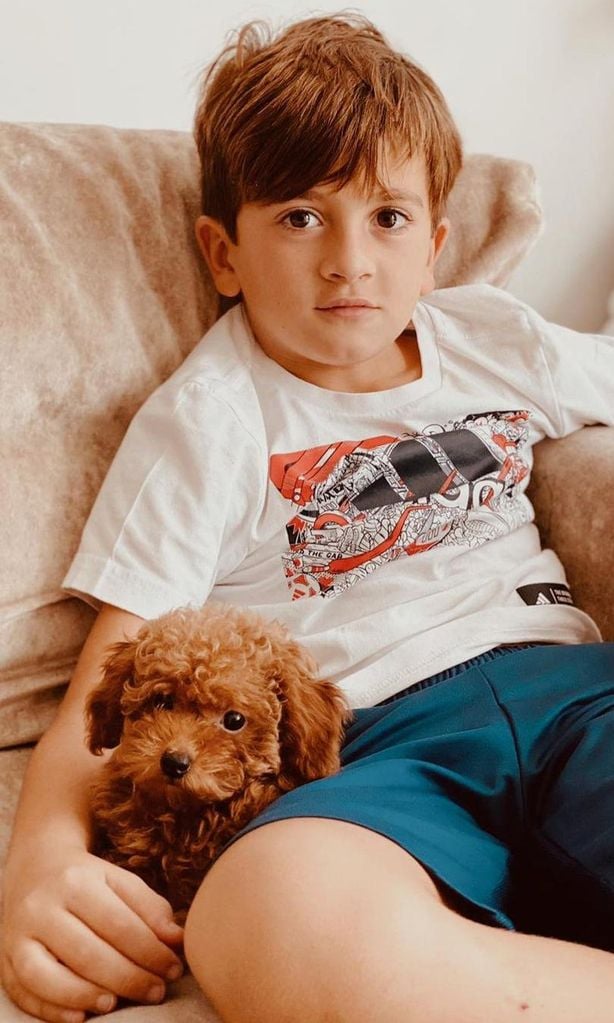 Lionel Messi, sus hijos y el nuevo perrito