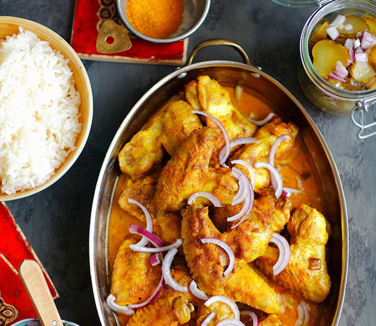 alitas de pollo al curry
