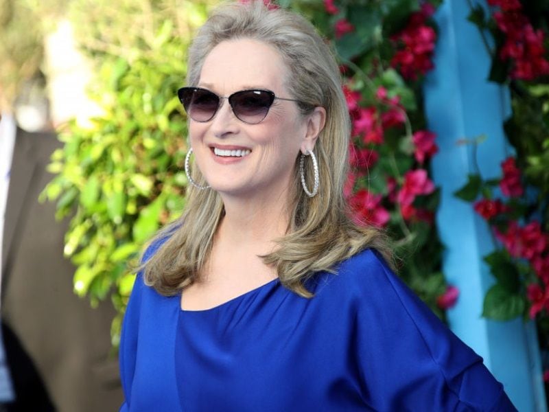 Meryl Streep con vestido azul