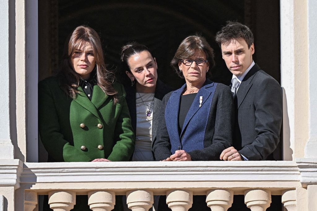 Estefanía de Mónaco con sus hijos Louis Ducruet, Pauline Ducruet y Camille Gottlieb en el Día Nacional de Mónaco 2024