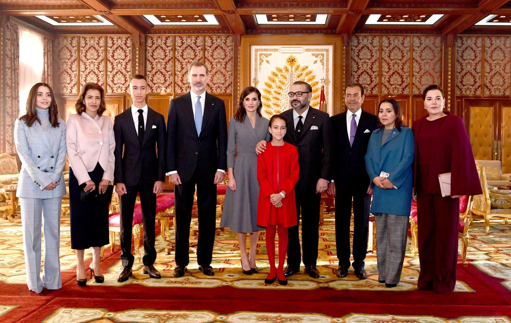 Los reyes Felipe y Letizia con Lalla Khadija y Mohamed VI en febrero de 2019