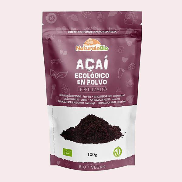 Bayas de Acai Orgánico en Polvo NaturaleBio