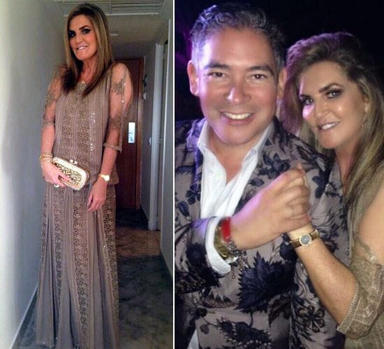 Susana Uribarri, muy guapa con su vestido en tonos dorados y tierra