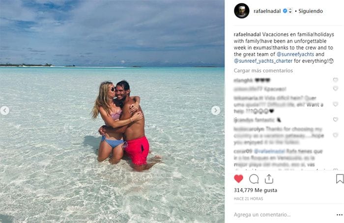 Rafa Nadal con su hermana