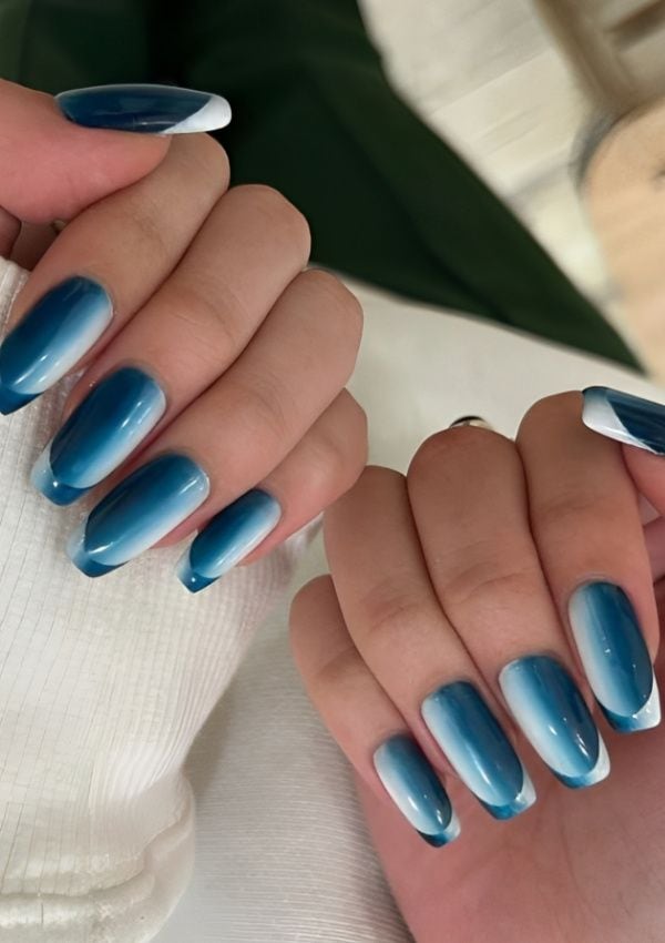 french nails azul 1