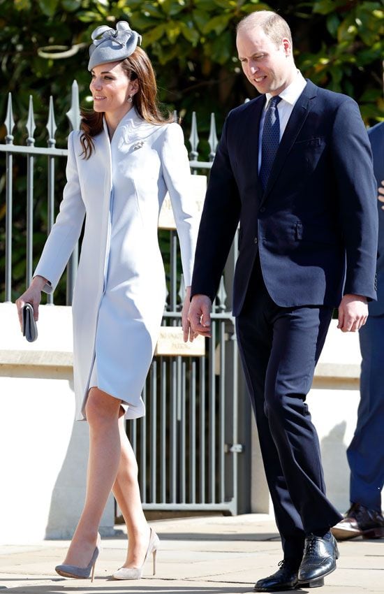 Kate Middleton y el príncipe William en la misa de pascua de 2019