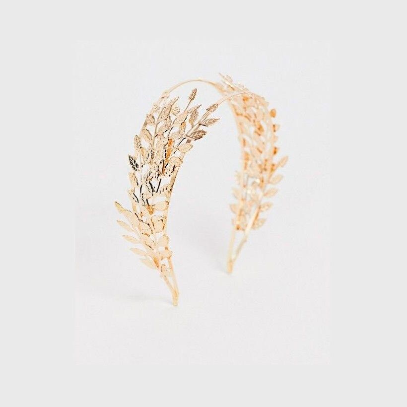 french fashion house double gold flower crown headband