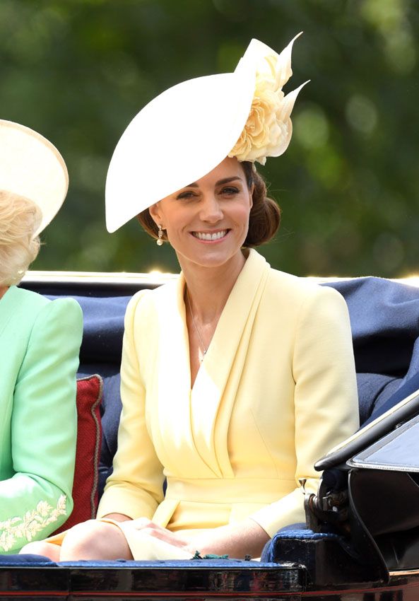 Kate Middleton look trooping the colour reina letizia