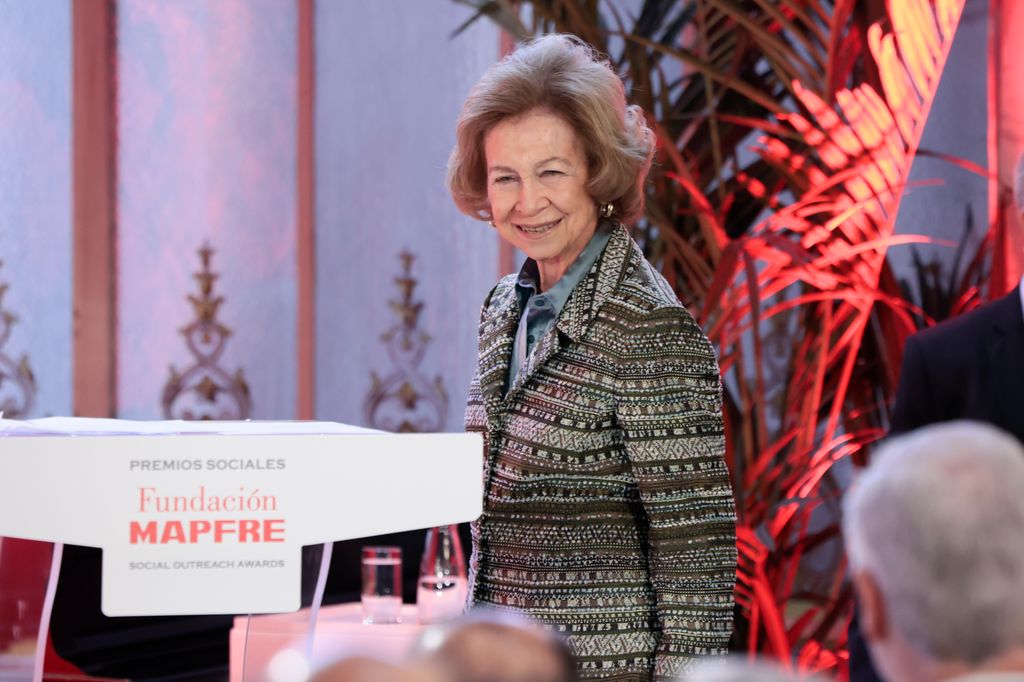 La reina Sofía preside el acto de entrega de los Premios Sociales de la Fundación Mapfre 2024. 8 de octubre de 2024. Madrid