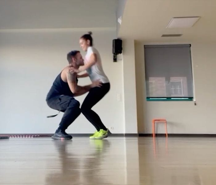 Nito y Lara ensayando 