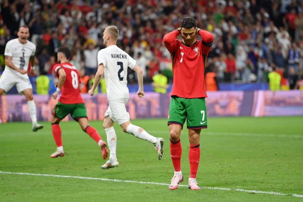 Cristiano falló un penalti en el partido de Portugal contra Eslovenia el pasado 1 de julio.