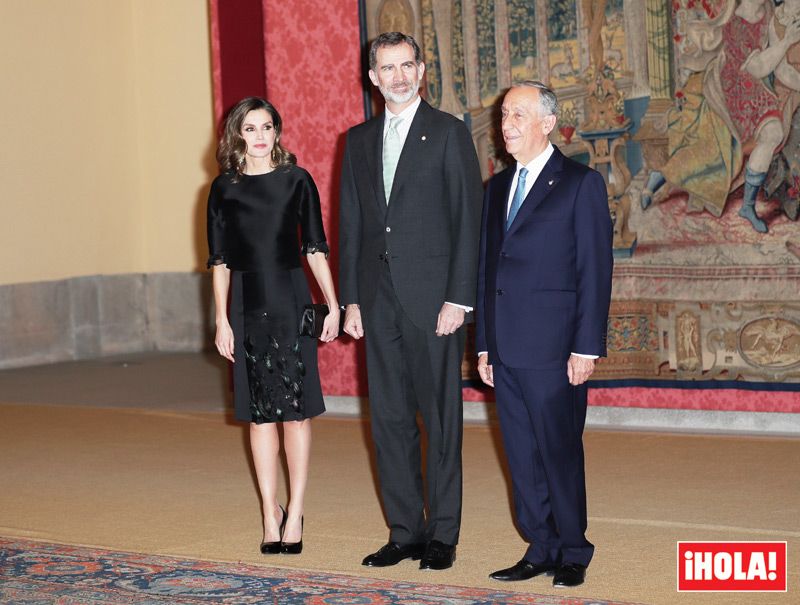 Los Reyes en la cena ofrecida por Marcelo Rebelo de Sousa en El Pardo