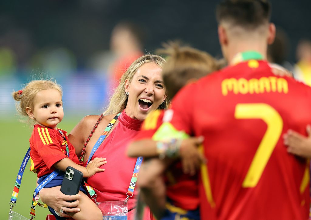 Álvaro Morata y Alice Campello en la final de la Eurocopa 2024