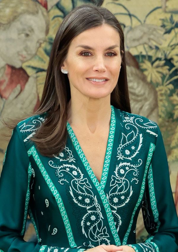 Reina Letizia vestido Sandro paisley