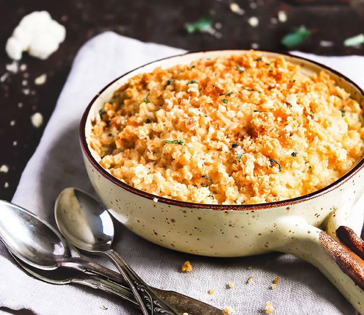 Coliflor al horno con bechamel y queso