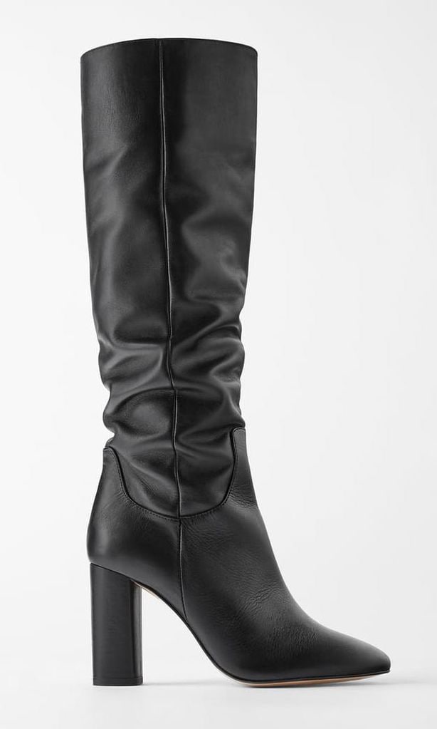 High Heeled Leather Boots de Zara