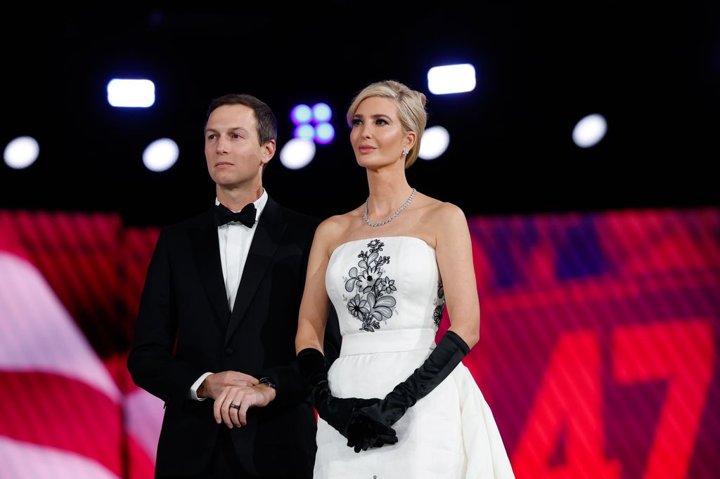 WASHINGTON, DC - JANUARY 20: Jared Kushner and Ivanka Trump at the Liberty Inaugural Ball on January 20, 2025 in Washington, DC.  President  DonaldTrump attends some of the inaugural balls after taking the oath as the 47th president. (Photo by Anna Moneymaker/Getty Images)