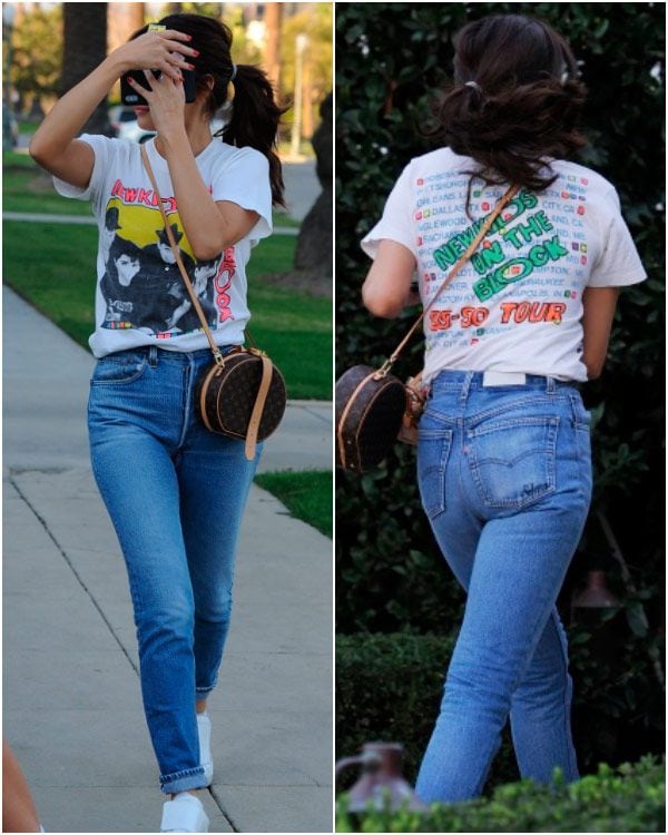 Selena Gomez look camiseta rock