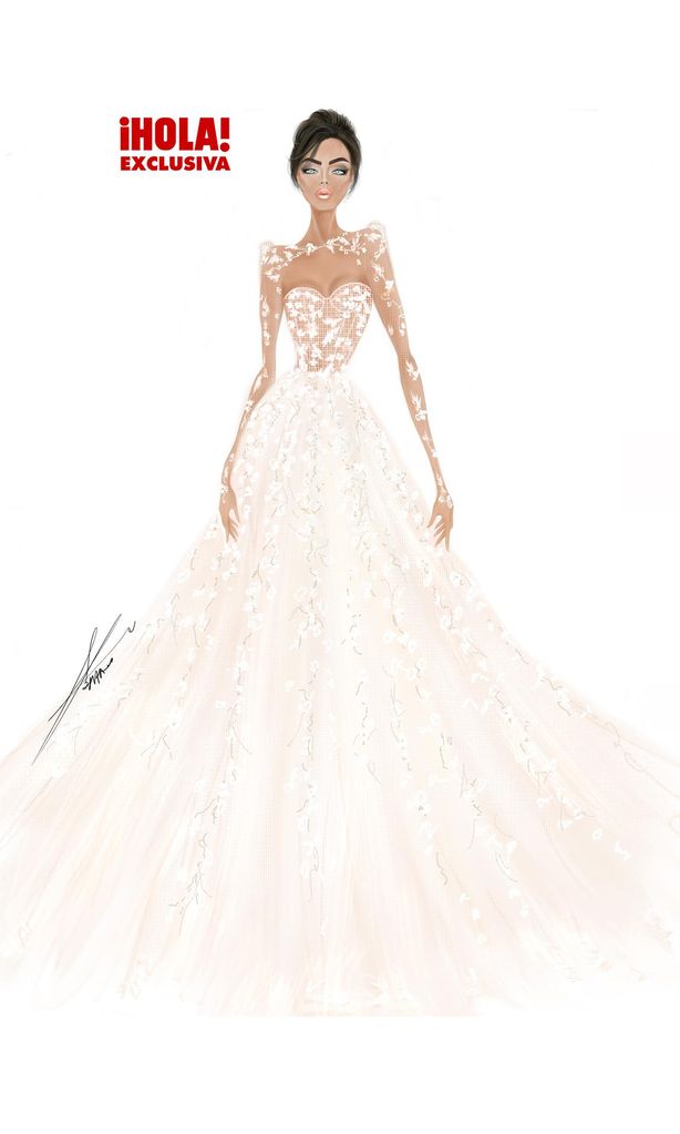 Sketch vestido novia Nadia Ferreira