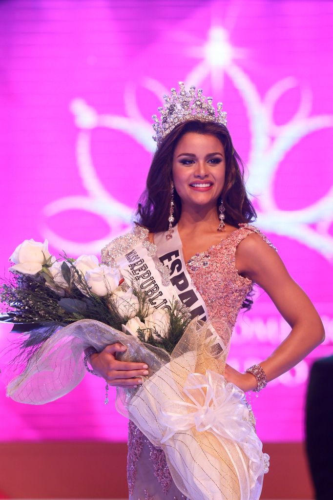 Clarissa Mara Molina Contreras, 23, celebrates after being crowned as Miss Dominican Republic 2015 in Santo Domingo, Dominican Republic on August 30, 2015. Molina will represent the country in the Miss Universe. AFP PHOTO / ERIKA SANTELICES        (Photo credit should read ERIKA SANTELICES/AFP via Getty Images)