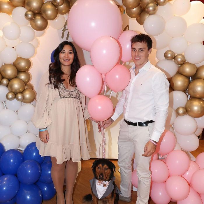 Louis y Marie Ducruet con su perro antes de ser papás