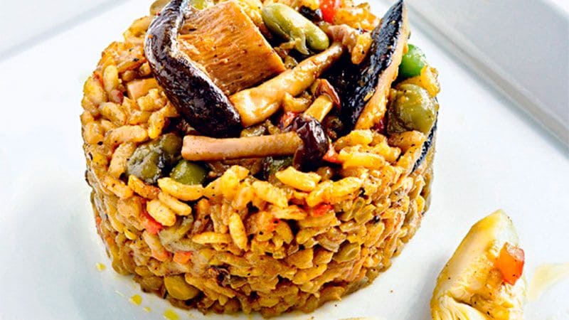 arroz alcachofas