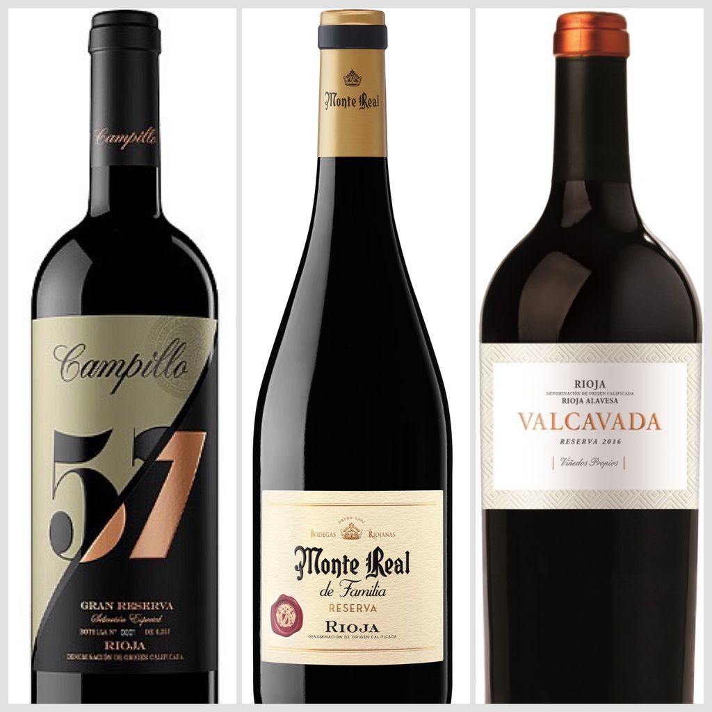 Vinos tintos de Rioja: Campillo 57, Monte Real Reserva de Familia y Valcavada