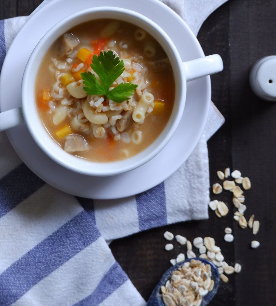 Sopa con avena