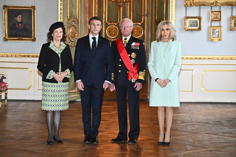 La Familia Real sueca con los Macron