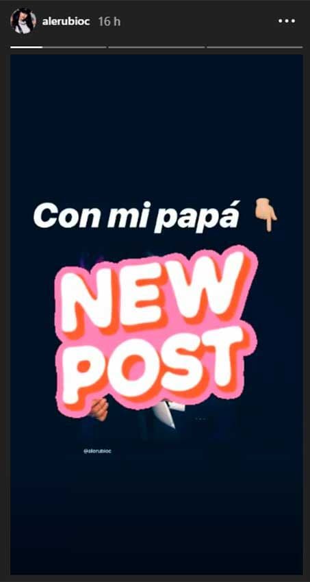 Storie de Alejandra Rubio dedicado a su padre