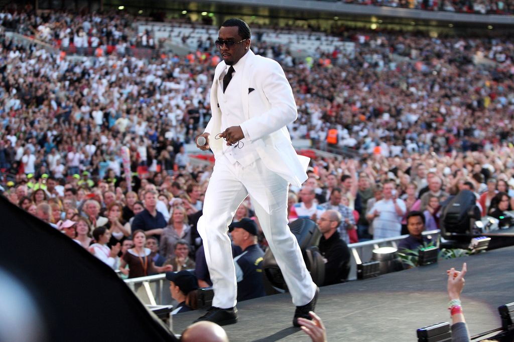 P Diddy en el Concierto en memoria de Diana que tuvo lugar el 1 de julio de 2007 en el estadio de Wembley 