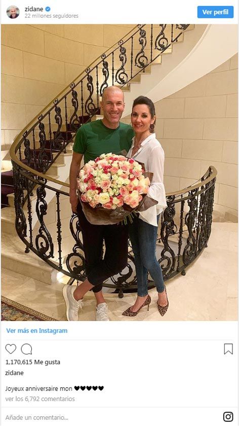 Zinedine Zidane y su mujer Véronique