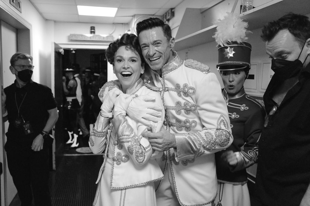  Sutton Foster and Hugh Jackman  attend the 75th Annual Tony Awards at Radio City Music Hall on June 12, 2022 in New York City. (Photo by Jenny Anderson/Getty Images for Tony Awards Productions )