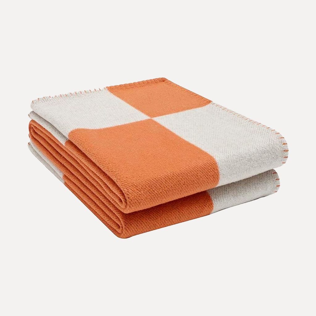 manta cashmere naranja