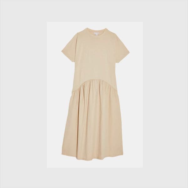 vestido amplio beige