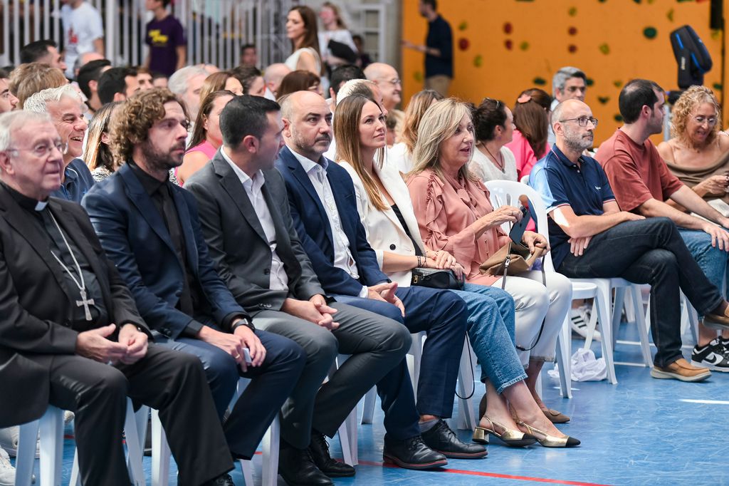 Helen Lindes en el homenaje que recibió Rudy Fernández en su colegio, 
el Sant Josep Obrer, donde dio sus primeros pasos en el mundo del baloncesto. 20 de octubre de 2024 en Palma de Mallorca