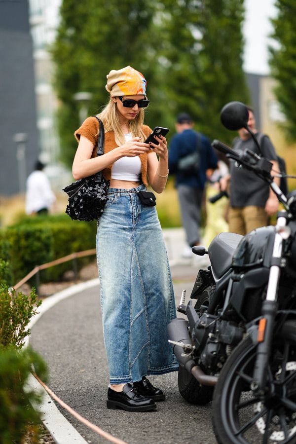 falda vaquera look bohemio