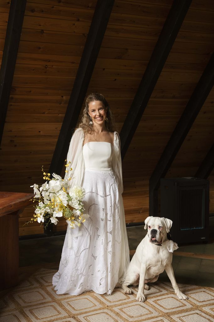 Lucía de Miguel en su boda con un vestido diseñador por ella misma