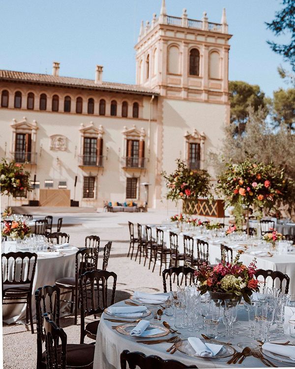 Decoración de bodas de otoño al aire libre