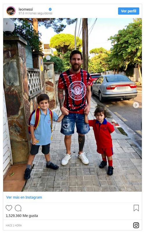 La vuelta al cole de los hijos de Messi