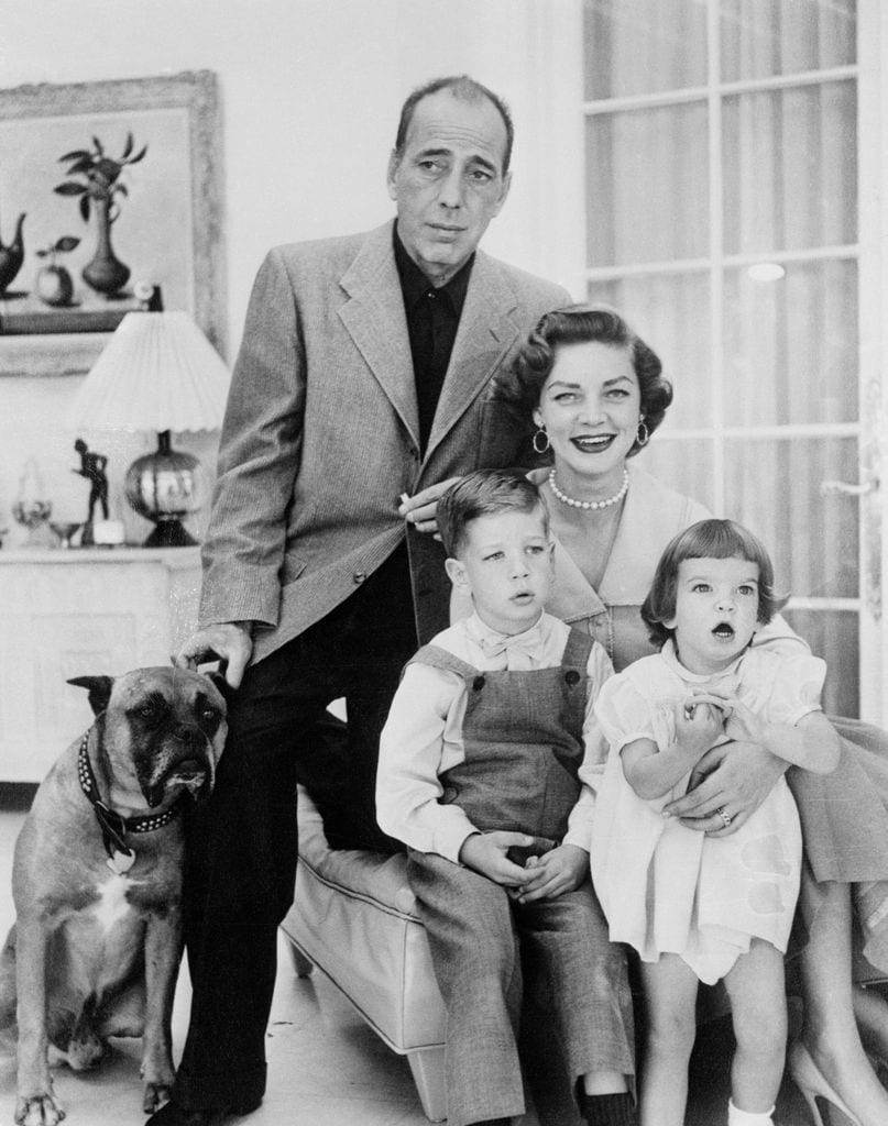 Humphrey Bogart y Lauren Bacall con sus hijos Stephen y Leslie