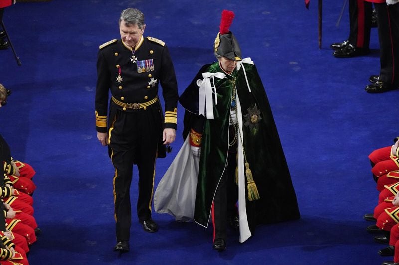 La princesa Ana en la coronación del rey Carlos III