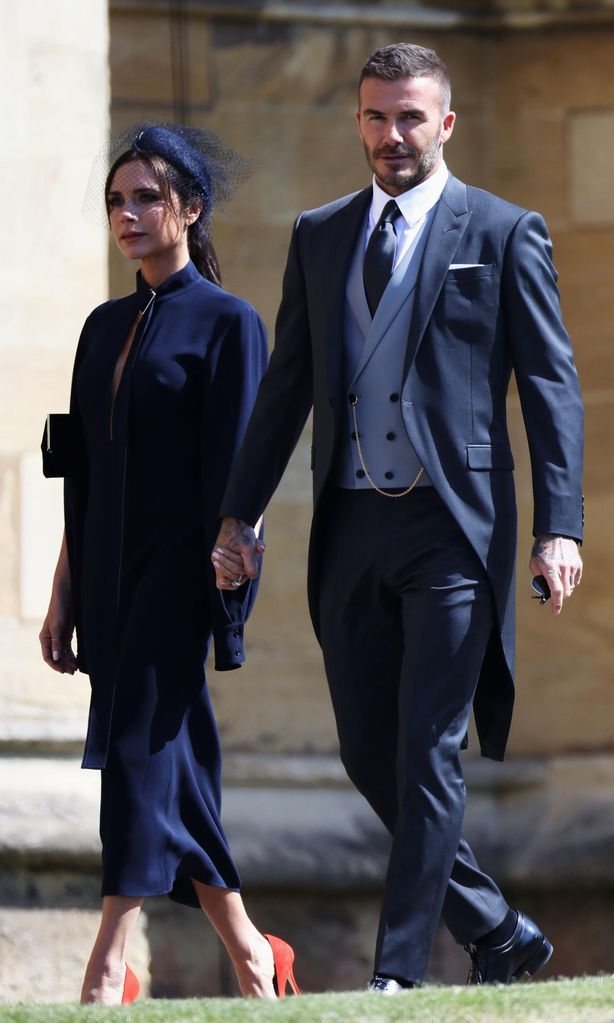 David y Victoria Beckham en la boda de Meghan y Harry en 2018