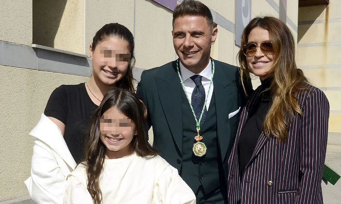 Joaquín Sánchez y su familia