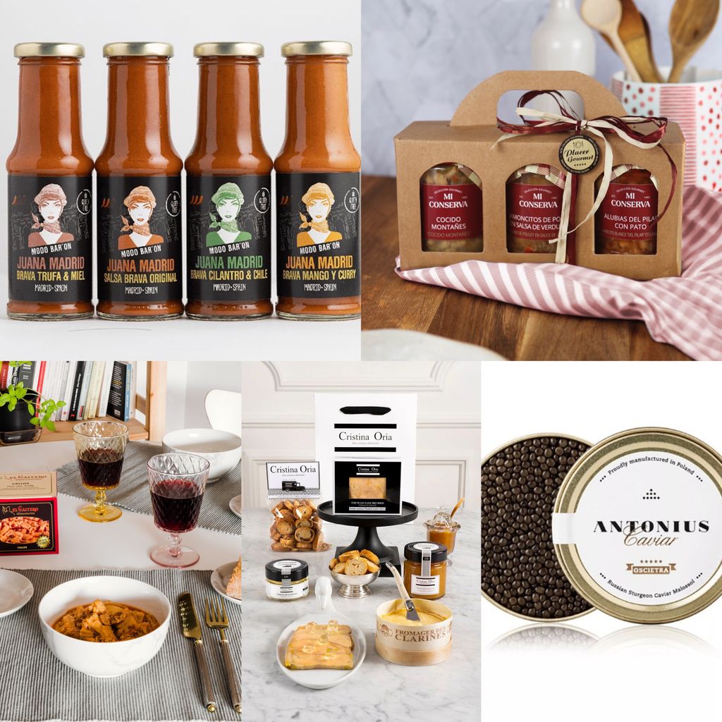 Productos varios: salsas Juana Madrid; platos preparados de Mi Conserva; Callos de El Gaitero; 'foies' de Cristina Oria y Caviar Oscietra 5 Antonius.