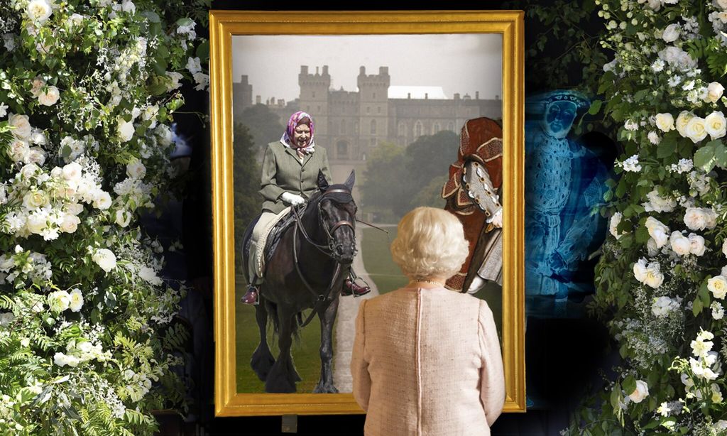 Collages Reina Isabel II y fantasmas