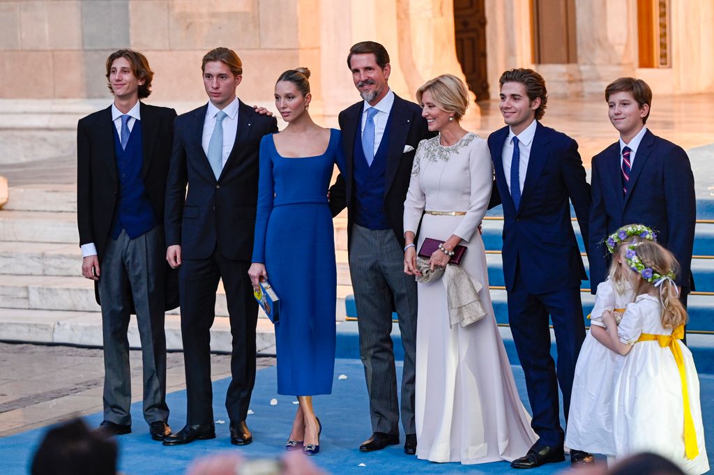 Pablo de Grecia y Marie-Chantal de Grecia en la boda de Philippos de Grecia